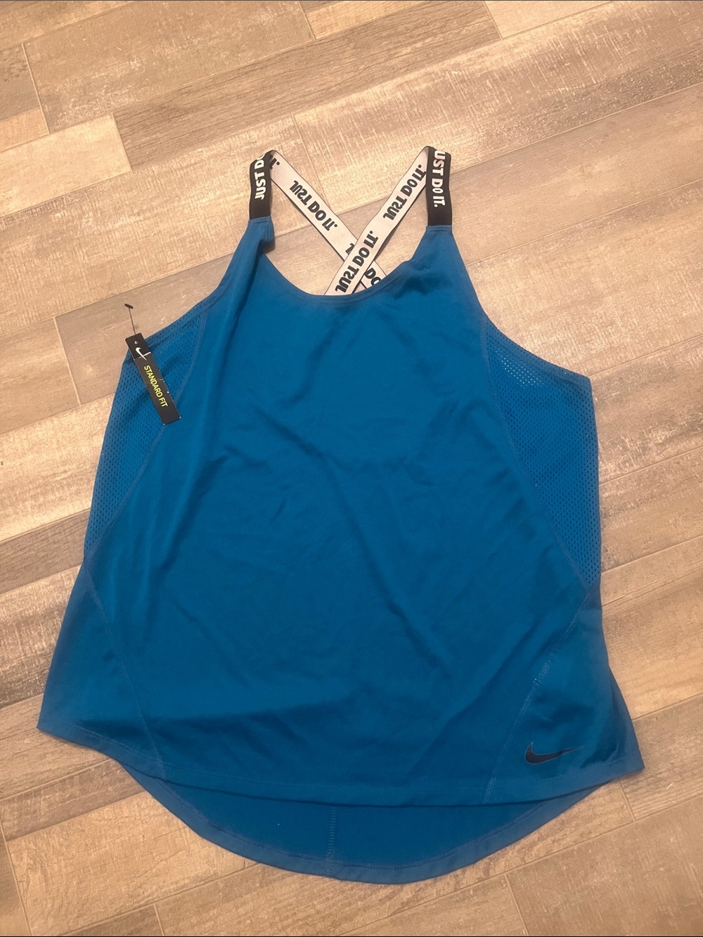 Nike Blue Training Tank with Branded Cross Straps